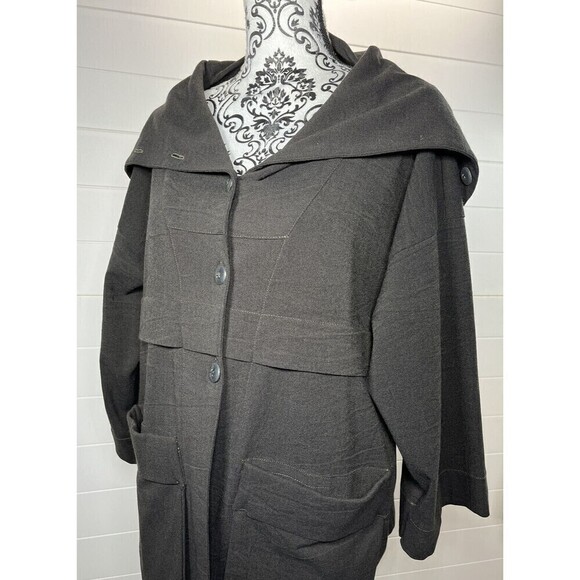 VTG Cannisse Jacket Minimalist Pockets Black Artsy Boho Womens M Lagenlook - Picture 5 of 10